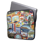 Weltreise-Muster Laptopschutzhülle (Vorderseite Links)
