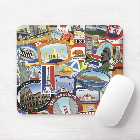 Weltreise-Muster Mousepad (Mit Mouse)