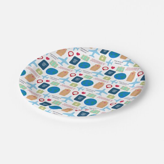 Weltreise Pappteller (Schrägansicht)