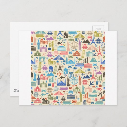 Weltreise Postkarte (Vorne/Hinten)