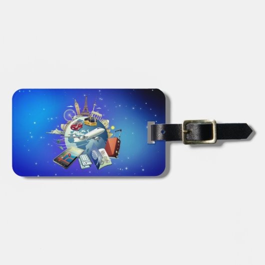 Weltreise-Sehenswürdigkeiten Gepäckanhänger (Vorderseite horizontal)