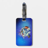 Weltreise-Sehenswürdigkeiten Gepäckanhänger (Rückseite vertikal)