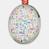 Weltreise Silbernes Ornament (Links)