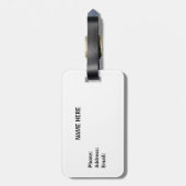 Weltreise und Flaggen in schwarz Gepäckanhänger (Rückseite vertikal)