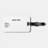 Weltreise und Flaggen in schwarz Gepäckanhänger (Rückseite horizontal)