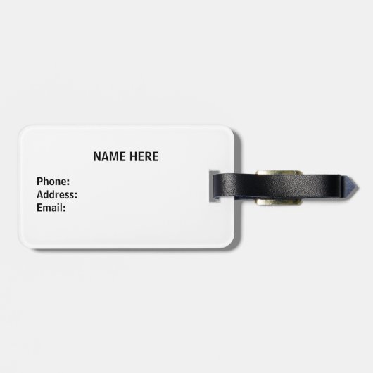 Weltreise und Flaggen in schwarz Gepäckanhänger (Rückseite horizontal)