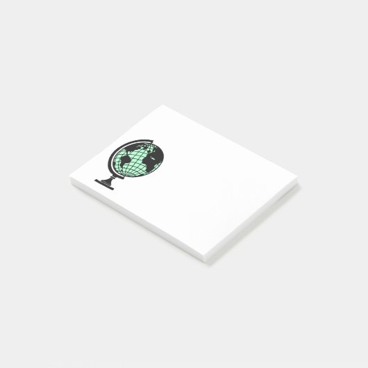 Weltreise-Vintage Kugel Post-it Klebezettel (angewinkelt)