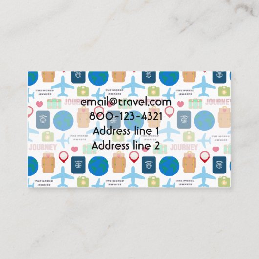 Weltreise Visitenkarte (Rückseite)