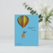 Weltreisekarte mit Heißluftballon Postkarte (Stehend Vorderseite)