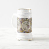 Weltreisend-Vintage Karte Bierglas (Vorderseite Links)