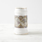 Weltreisend-Vintage Karte Bierglas (Mittel)