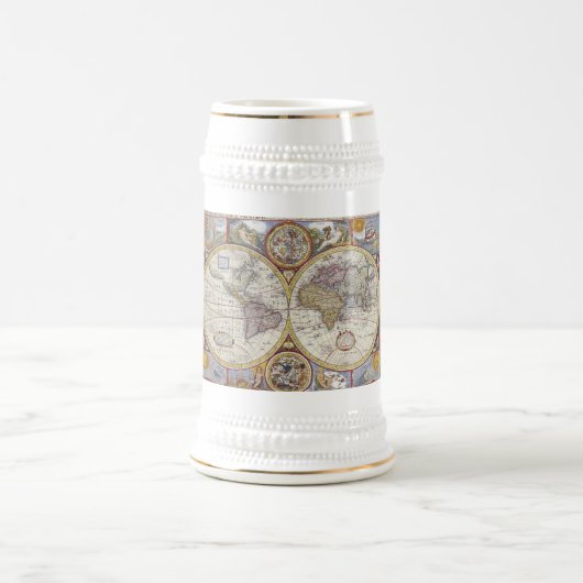 Weltreisend-Vintage Karte Bierglas (Mittel)