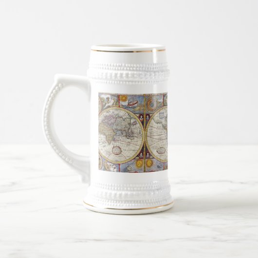 Weltreisend-Vintage Karte Bierglas (Links)