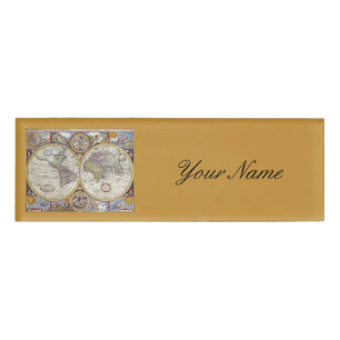Weltreisend-Vintage Karte Thunder_Cove Namenschild