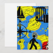 Weltreisende Feiertagskarte (Vorne/Hinten)