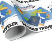 Weltreisende Geschenkpapier (Rolleneckpunkt)