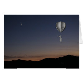 Weltreisende. Heißluftballon, Sonnenuntergang und 