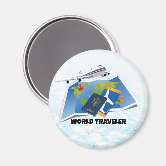 Weltreisende Magnet (Vorderseite/Rückseite)
