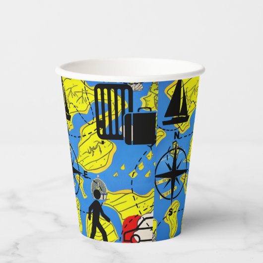 Weltreisende Pappbecher (Vorderseite)