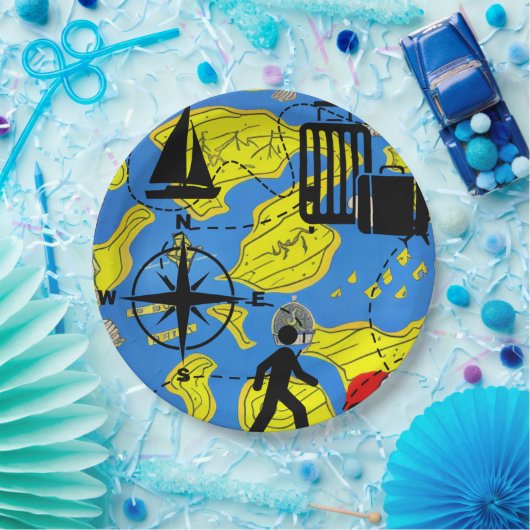 Weltreisende Pappteller (Party)