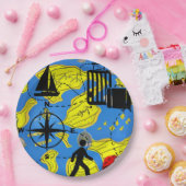 Weltreisende Pappteller (Party)