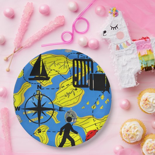 Weltreisende Pappteller (Party)