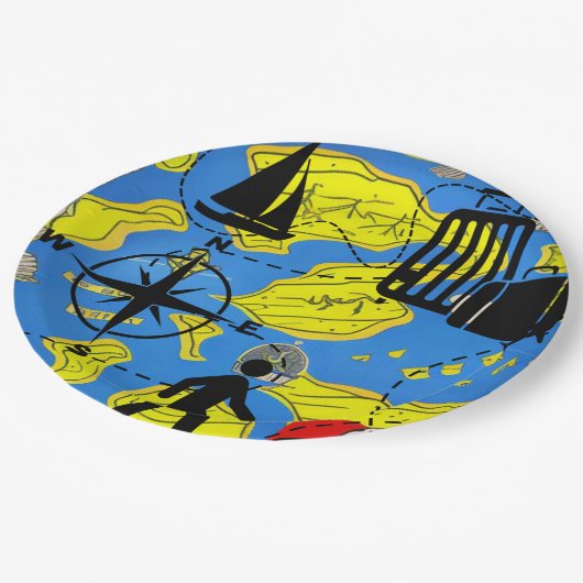 Weltreisende Pappteller (Schrägansicht)