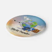 Weltreisende Pappteller (Schrägansicht)