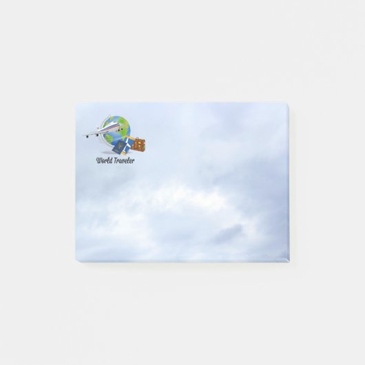 Weltreisende  post-it klebezettel (Vorderseite)
