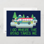 Weltreisende RV Camper Road Trip Urlaub Postkarte (Vorne/Hinten)