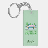 Weltreisende RV Camper Road Trip Vacation Custom Schlüsselanhänger (Vorderseite links)