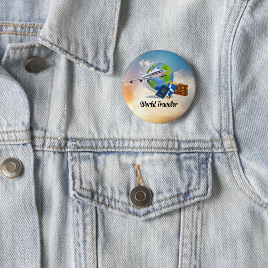 Weltreisender, Entwurf 2 Button (Beispiel)