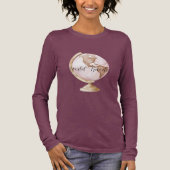 Weltreisender mit rosa Globus Tri-Blend Shirt (Vorderseite)