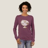 Weltreisender mit rosa Globus Tri-Blend Shirt (Volle Vorderseite)
