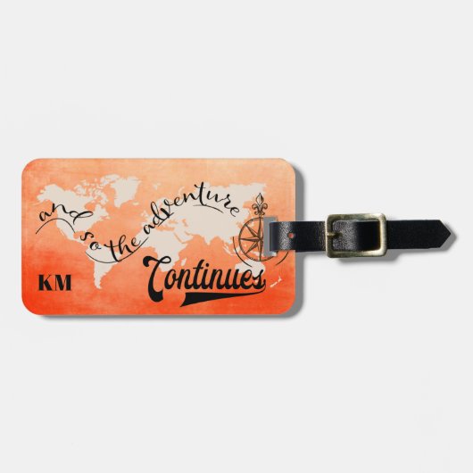 Weltreisender-Monogramm Gepäckanhänger (Vorderseite horizontal)