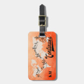 Weltreisender-Monogramm Gepäckanhänger (Vorderseite vertikal)