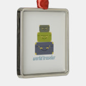 Weltreisender Silbernes Ornament (Rechts)