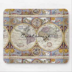 Weltreisender Vintage-Karte Thunder_Cove Mousepad