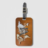 Weltreiseplan Benutzerdefiniertes Monogramm Name L Gepäckanhänger (Vorderseite Vertikal)