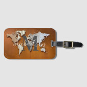 Weltreiseplan Benutzerdefiniertes Monogramm Name L Gepäckanhänger (Vorderseite (Horizontal))