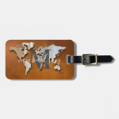 Weltreiseplan Benutzerdefiniertes Monogramm Name L Gepäckanhänger (Vorderseite horizontal)