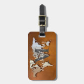 Weltreiseplan Benutzerdefiniertes Monogramm Name L Gepäckanhänger (Vorderseite vertikal)