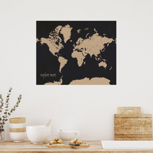 Weltreiseplan Poster (Küche)