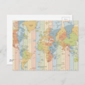 Weltreiserzeit - Zonen Europas und Afrikas Postkarte (Vorne/Hinten)