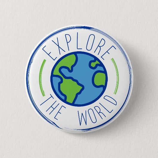 Weltreisetikett erkunden button (Vorderseite)