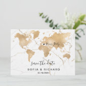 Weltrekord für Hochzeitstag Gold Entfernbares Herz Einladung (Stehend Vorderseite)