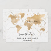 Weltrekord für Hochzeitstag Gold Entfernbares Herz Einladung (Vorne/Hinten)