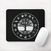 Weltreligions-Schwarzweiss-Baum Mousepad (Mit Mouse)