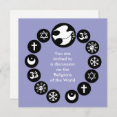 Weltreligions-Symbole Einladung (Vorne/Hinten)