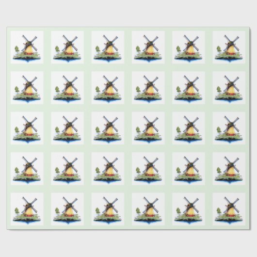 Welts-Holländer-Windmühle Geschenkpapier (Flach)